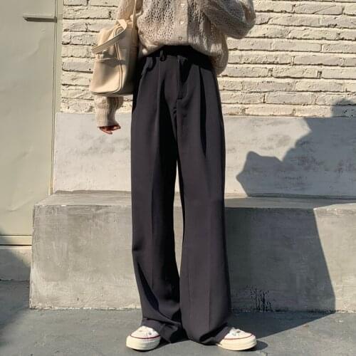 2020 HOT Women pants Loose Suit Trousers Fashion High waist wide leg pants and short suit coat Casual female pants
