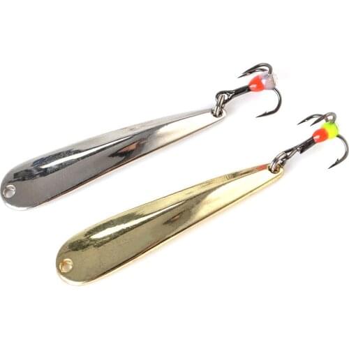 1 PC Ice Fishing Lure Spoon Fishing Lure 5/7/11g 43/53/63mm Metal Spinner Bait Treble Hook Hard Lures Bass Fishing High Quality