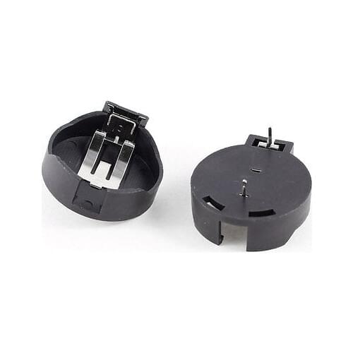 2 Pcs CR2450 2450 Coin Cell Button Battery Socket Holder Case 2 Terminal Black