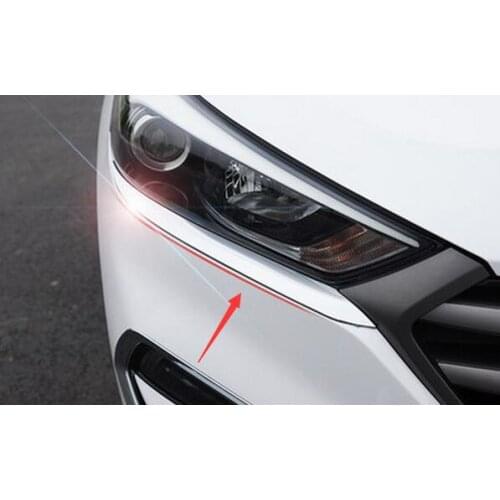 2015 2016 for HYUNDAI TUCSON CHROME FRONT HEAD LIGHT LAMP EYEBROW TRIM COVER BEZEL STYLING DECORATION GARNISH MOULDING