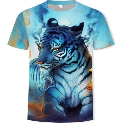 2021 new Tiger T shirt Animal 3d T-shirt Punk Print Shirts Gothic Plus Size Mens Clothing Funny Tshirt Men Short Sleeve Big Slim