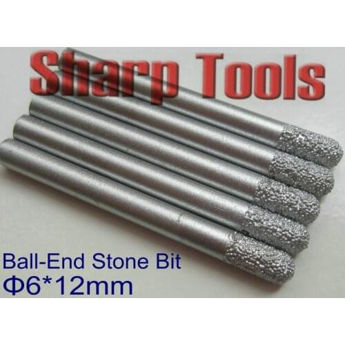 6MM Shank BALL Milling Cutters Emery Diamond Tools Router Bit, Ball Nose Cutter CNC Milling Machine Tools for Stone Engraving 3D