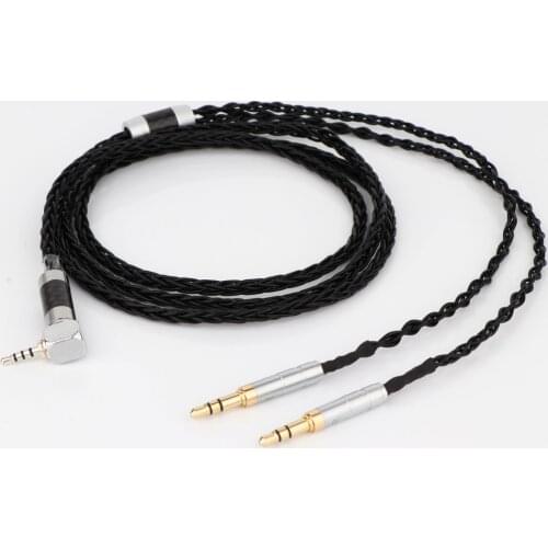 7N Silver Plated Replacement Headphones Cable Audio Upgrade Cable right angle 2.5mm TRRS to 3.5mm stereo