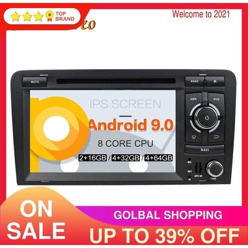 Android 9 PX5/PX6 Car DVD Player Multimedia Player GPS Navigation For Audi A3 2003-2013 Auto Radio Stereo Head unit ISP Screen