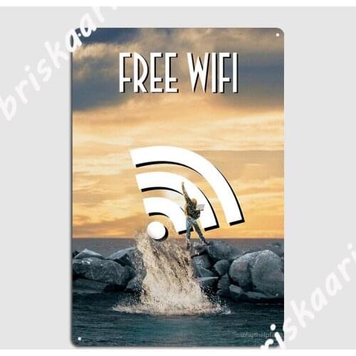 Free Wifi Metal Sign pub Garage Funny Wall Plaque pub Tin sign Posters