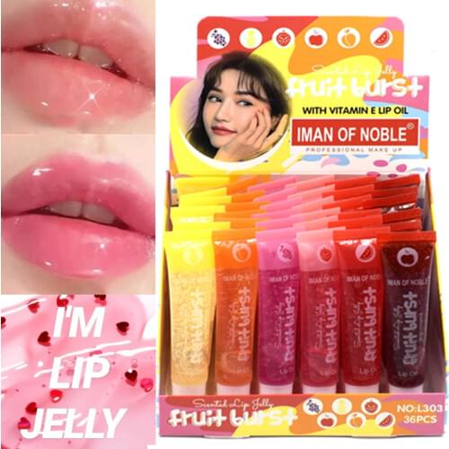 Wet Cherry Gloss Plumping Lip gloss Fuirt Burst Lip Oil Scented Lip Jelly Big Lip Gloss Moisturizer Shiny Vitamin E Mineral Oil
