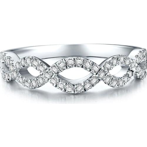 Pure 18K 750 White Gold Solitaire Wedding Ring AU750 Elegant Diamond Ring Wedding Jewelry Korean Fashion Jewelry