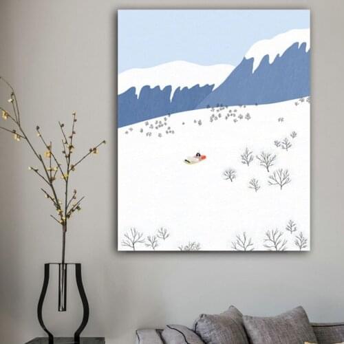 DIY colorings pictures by numbers with snow-covered landscape painting picture drawing painting by numbers framed Home