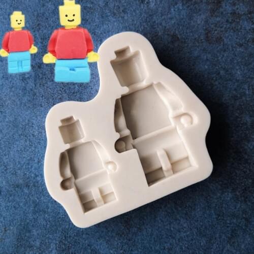 DIY Fondant Silicone Mold LEGO Robot Fondant Cake Silicone Mold Chocolate Cake Mold A947