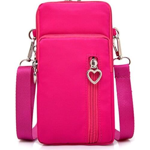 Women Messenger Mobile Phone Bag Summer Vertical Wrist Arm Bag Mobile Phone Bag Three-layer Multifunction Chest Bag Coin Purse