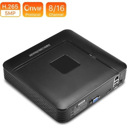 H.265 Max 5MP Output Mini CCTV NVR 16CH 5MP / 8CH 4MP / 4CH 5MP Security Video Recorder H.265 Motion Detect ONVIF P2P CCTV NVR