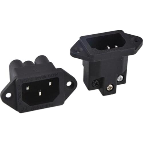 HIFI Pure Copper Plated Rhodium IEC inlet Socket AC 250V 10A 3 Pins US Power Plug