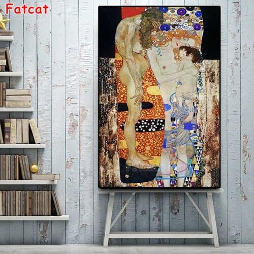Three Ages Woman By Gustav Klimt 5D Diamond Painting Diy Rhinestones Embroidery Cross Stitch Mosaic Poster Wall Art Decor PP1463