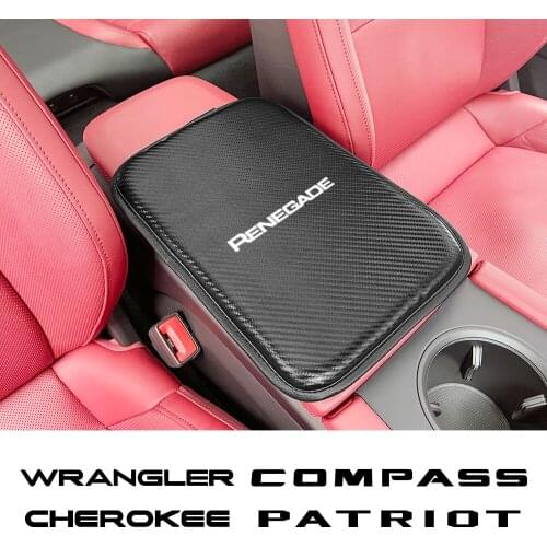 Car Armrest Mat Cover Pad For Jeep RENEGADE WRANGLER CHEROKEE COMPASS PATRIOT TRAILHAWK COMMANDER LIBERTY RUBICON Accessories