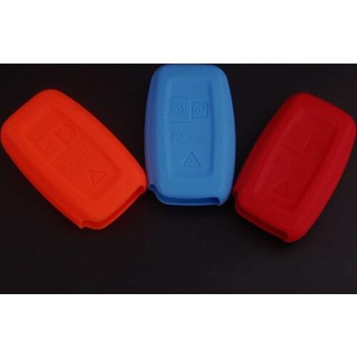 Leather Silicone Key Cover Car Key Case Holder For LR4 Range Rover Smart Case Shell Fob 5Buttons Car Styling Auto Accessories