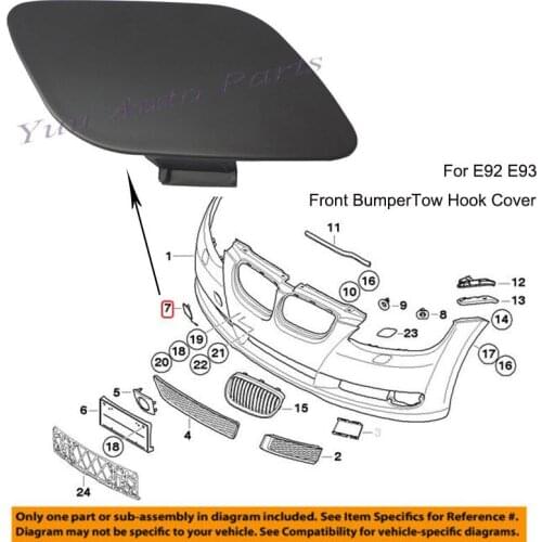 For BMW E92 E93 3-Series Front Bumper Tow Hook Cover 328i 328xi 335i 2006-2009