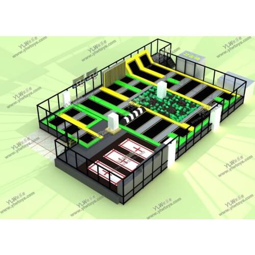 Indoor trampoline park Professional trampoline with sponge pit rocking climbing facility YLW-IN20200530