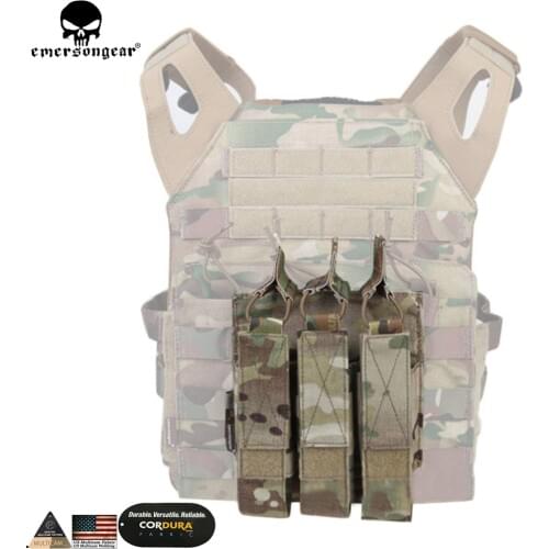 EMERSONGEAR Modular Triple Pouch Airsoft Hunting MP7 Magazine Pouch Wargame Tactical Accessories Molle Mag Pouch Multicam EM6357