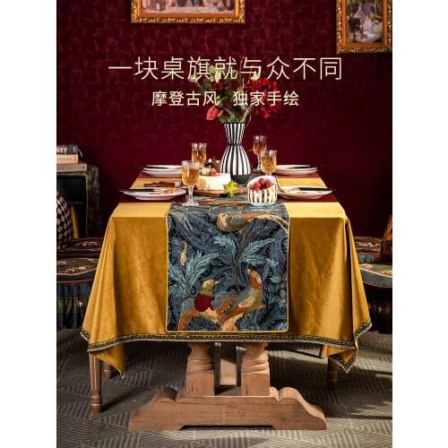 Nightingale table runner European bed flag dining table American coffee table cover towel Nordic strip TV cabinet cover cloth