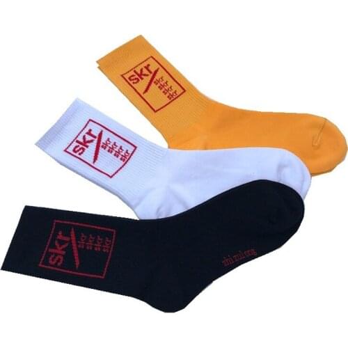 Three Pairs Of One Pack Harajuku Style Letters Wild Cool Hip Hop Fashion Personality Socks In Tube Cotton Sock Street Men Women