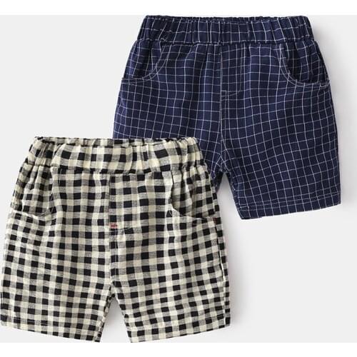 2-7T Summer Boys Shorts Toddker Kid Baby Clothes Plaid Gingham Shorts Cute Sweet Party Formal Gentleman Trousers Outfit