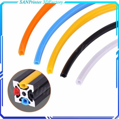 2Meters Black/Orange/Blue 6mm Flat Seal 2020 Aluminum Profile Slot Cover / Panel Holder For CNC CR-10 Machine DIY Parts