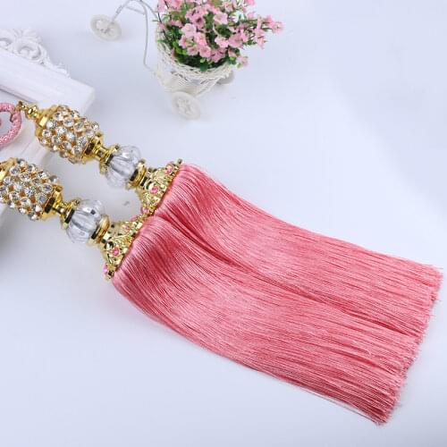 2Pcs/Pair Crystal Beads Balls Curtain Hanging Belt Curtains Tassels Curtain Tiebacks Bandages Brushes Curtain Accessories