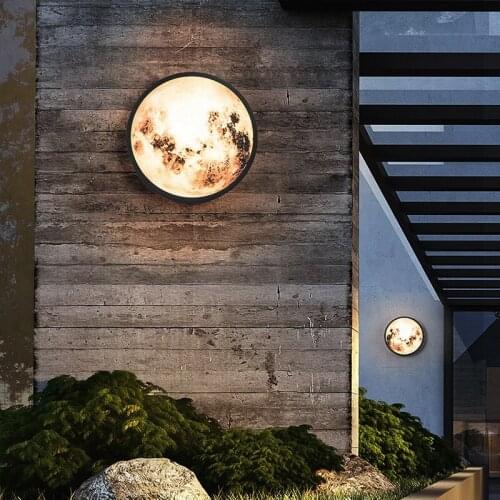 Modern 12W LED Wall Light Outdoor Wall Lamp Sconces Powerful Yard Street Lamp Moon Light Waterproof IP65 Porch Garden Lighting