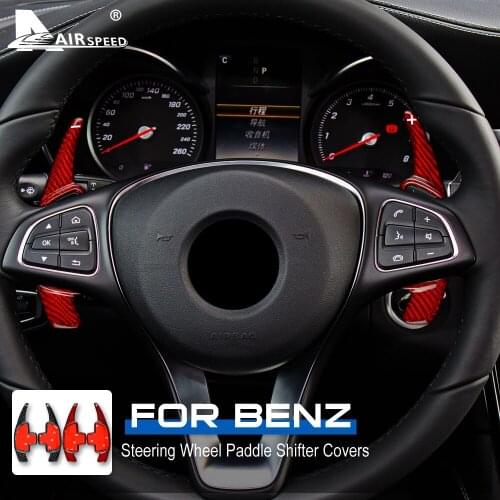 Carbon Fiber for Mercedes Benz A B C E Class CLA W205 W213 CLA GLA GLC Accessories Steering Wheel Paddle Shifter Paddle Cover