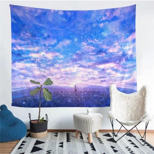 Rosy Clouds Printed Living Room Decoration Wall Hanging Tapestry Yoga Mat Rug Home Decor Art