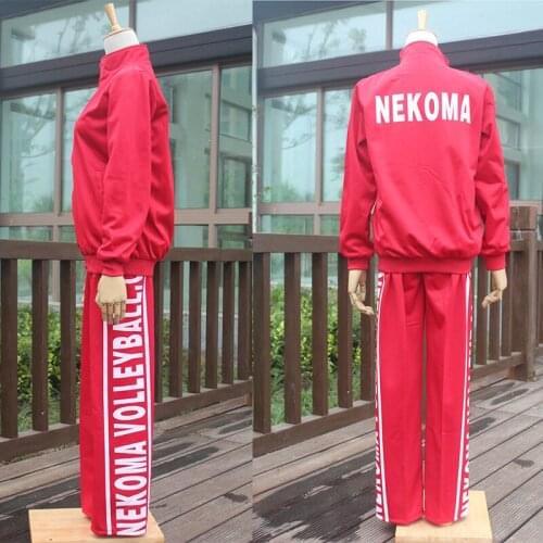 Anime Haikyuu Cosplay Costume NEKOMA High School Volleyball Team Unisex Jacket Coat With Pants Training Suit Sportswear Uniform