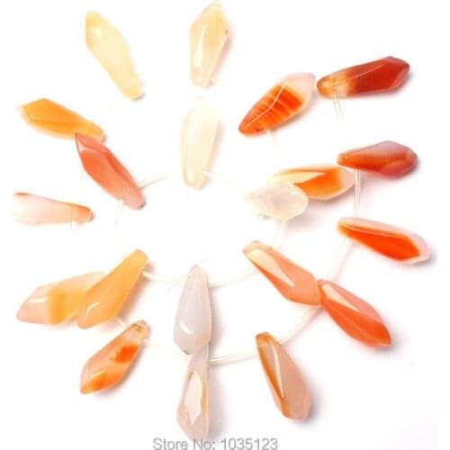 High Quality 8x25mm Natural Color Agates Freeform Shape DAY Gem Loose Beads Strand 20Pcs DIY Creative Jewellery Making w2767