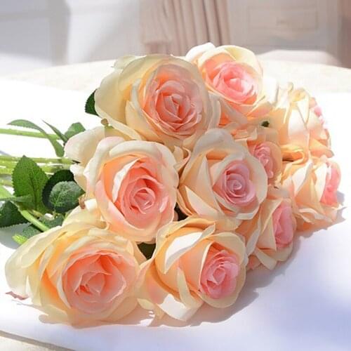 10PCS Rose Artificial Flower Wedding Decoration Christmas Decor for Home Diy Artificial Flower Lover Gift