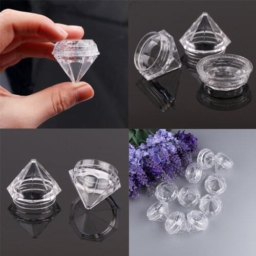 10Pcs Portable 5g Mini Cosmetic Empty Jar Pot Diamond Cream Box Eyeshadow Makeup Face Cream Container Refillable Bottles