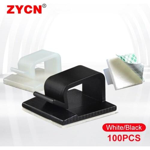 100PCS Cable Clips Winder Self-Adhesive Wire Holder Cord Organizer Clamp For Automobiles Office Supplies Car WCL