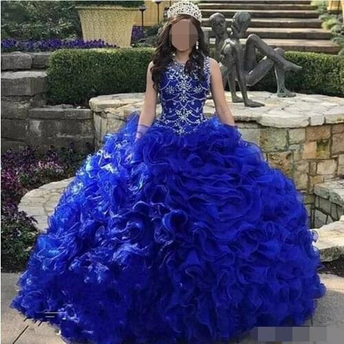 2021 custom made navy blue Sweetheart Ball Gown Quinceanera Dresses Glittering Crystals Beadings Ruffles Sweet 16 Princess Dress