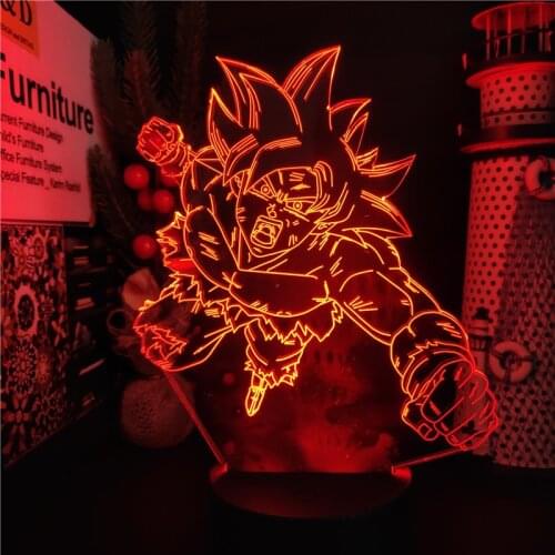Dragon Ball 3D Lamp Ultra Instinct Son Goku Fight Goku Night Light LED Bedside Decoration Lampara Home Decor DBZ Lights Manga