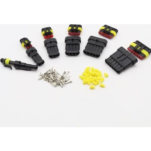 5 Kits Flame retardancy 1P 2P 3P 4P 5P 6P way Sealed waterproof automotive Wire Connector Plug Car Motorcycle HID auto connector