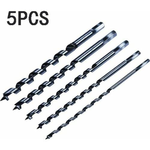 5Pcs 6-14mm Long Auger Drill Bit Set Twist Drill Bits Woodworking Hole Saw Hex Shank Spiral Drilling Tools