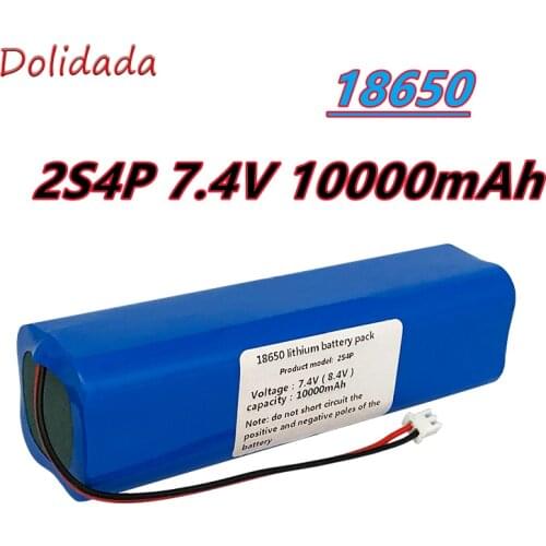 7.4V 8.4V 10.0Ah 2S4P Rechargeable 18650 lithium ion battery pack for ebike 1PCS 7.4V10000mAh