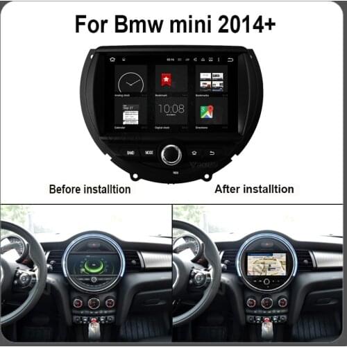 For-BMW Mini 2014+ car radio multimedia player Android auto GPS navigator head unit tape recorder FM