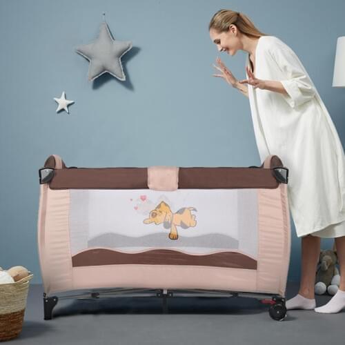 New Portable Child Baby Travel Cot Bed Playpen With Entryway Multifunctional Suitable For Traveling Or At Home Baby Cribs HWC