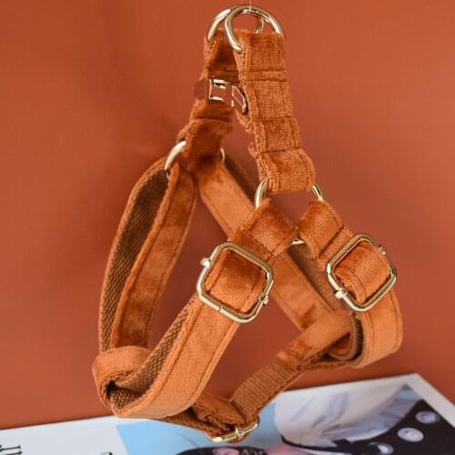 Flannelette 21 Ancient pottery coloured flannel Dog Breast Straps Custom Puppy Chest straps Engraved ID Pitbull Yorkshire