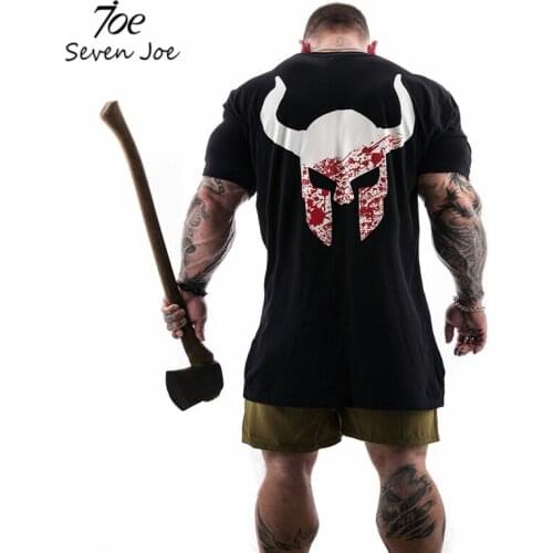 Seven Joe Mens fashion t shirt summer new shirts gyms Fitness Bodybuilding short sleeve male personality Slim tee Tops