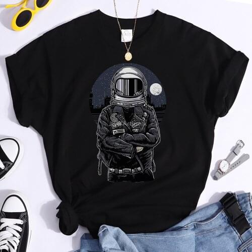 T Shirts Cool Spaceman Astronaut Print Women Tshirt Funny Casual T-Shirts For WomenS Harajuku Hip Hop Woman Short Sleeve Tops