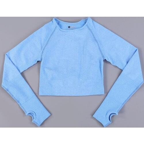 T-Shirts Fitness Crop Top Sport Active Wear Workout Athletic Shirt Long Sleeve Gym Crop Top Sports Yoga Top Women Seamless