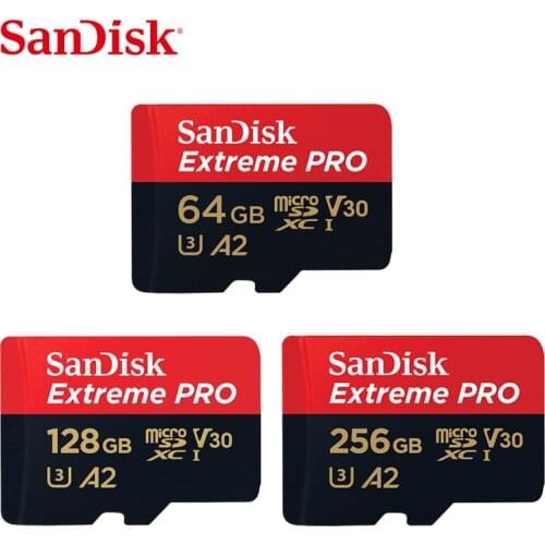 SanDisk Memory Card Extreme Pro Micro SD Card 64GB 128GB 256GB microSDXC U3 V30 A2 memory Card Up To 170MB/s for Camera Drone