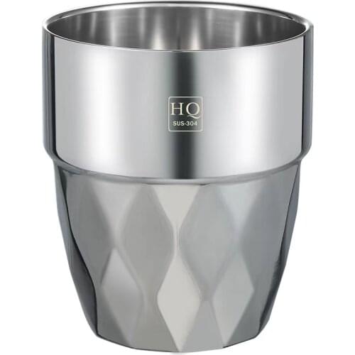Stainless steel coffee cup, drop-proof multifunctional household mug, double-layer beer mug, heat insulation and anti-scalding