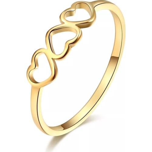 316L Stainless Steel Ring Love Fashion Three Hearts Wedding Rings For Women Accessories Anillos Mujer Bague Femme Jewelry Gifts