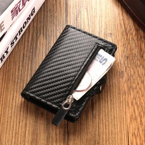 Rfid Credit Card Holders Protection Men Carbon Fiber Minimalist Wallet Male Slim Business Bank Cardholder Pocket Case Bag Spain